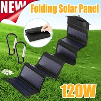 new 120w outdoor folding solar panels cell 5v usb portable solar smartphone battery charger for tourism camping hiking 70w 20w