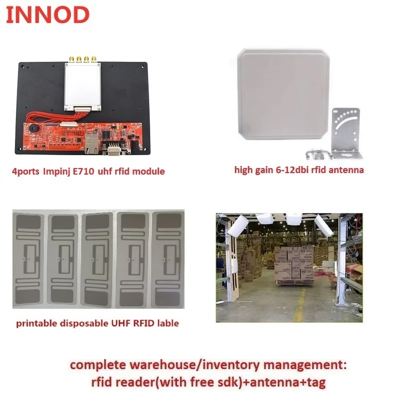 Модуль UHF RFID 865 МГц TTL Uart Impinj E710 Чип 4 порта RFID-считыватель 915 Multi-Tags 500 метков/сек для