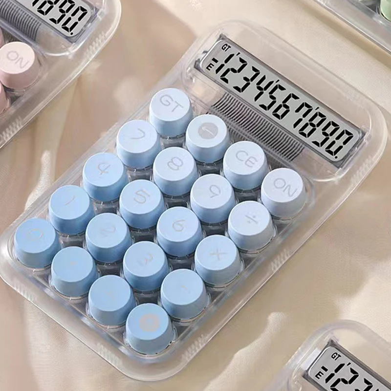 Gradientowy przezroczysty kalkulator z dużymi przyciskami Kalkulator elektroniczny dużym ekranem 10-cyfrowy dla studentów