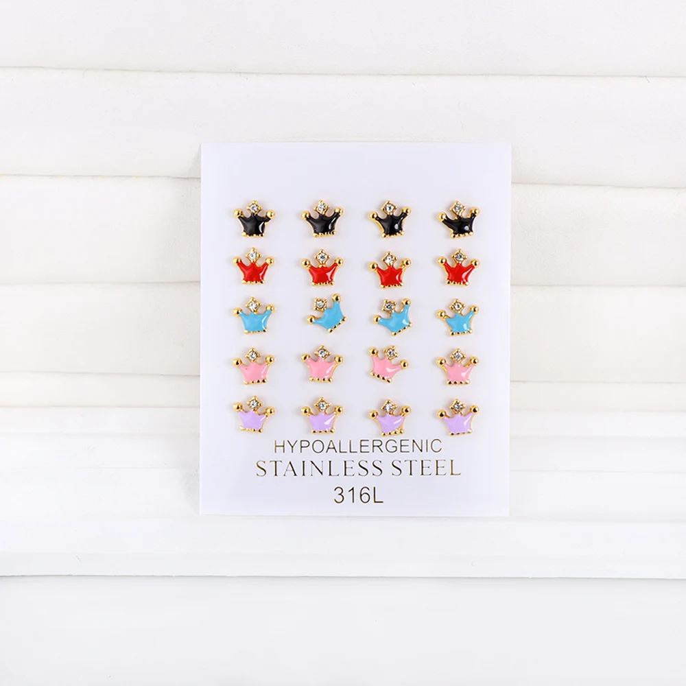 LUXUKISSKIDS комплекты сережек упаковка нержавеющая сталь романтический цветок