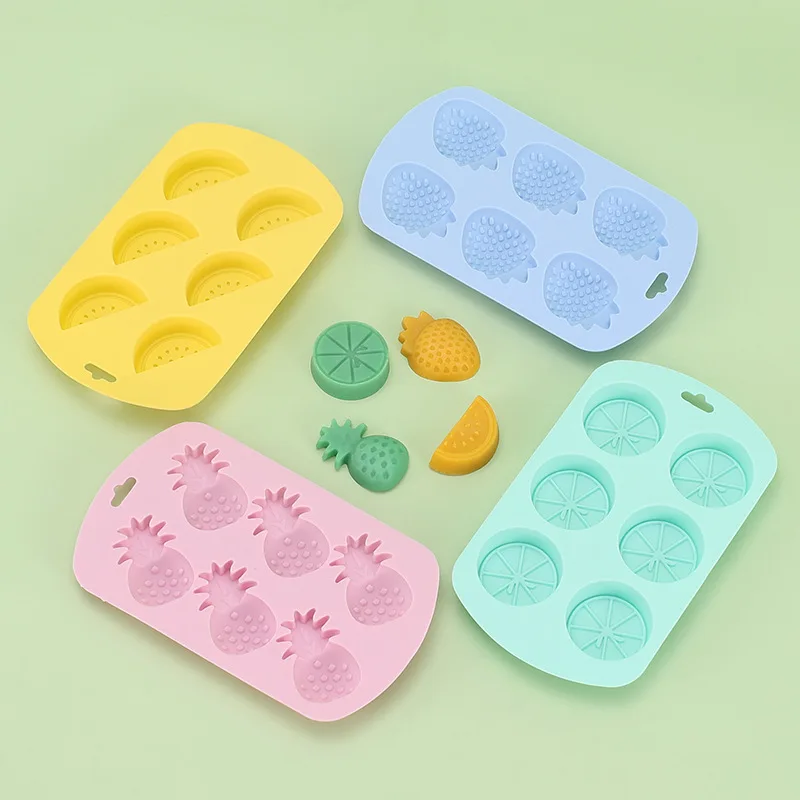 

Strawberry Pineapple Lemon Watermelon Ice Tray Food Grade Silicone Fruit Ice Cube Chocolate Pastry Fondant Cake Mold Wholesale