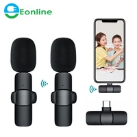 new wireless lavalier microphone portable audio video recording mini mic for iphone android live broadcast gaming phone mic