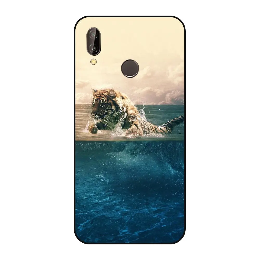 Дешевые мужские чехлы с розовыми цветами для Huawei Nova 3e черные художественным