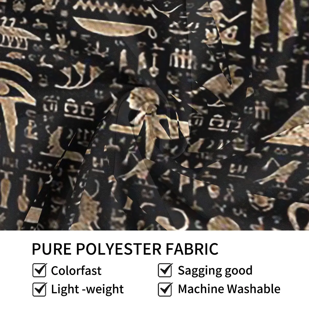 Древние египетские иероглифы черный и золотой гобелен художественный настенный