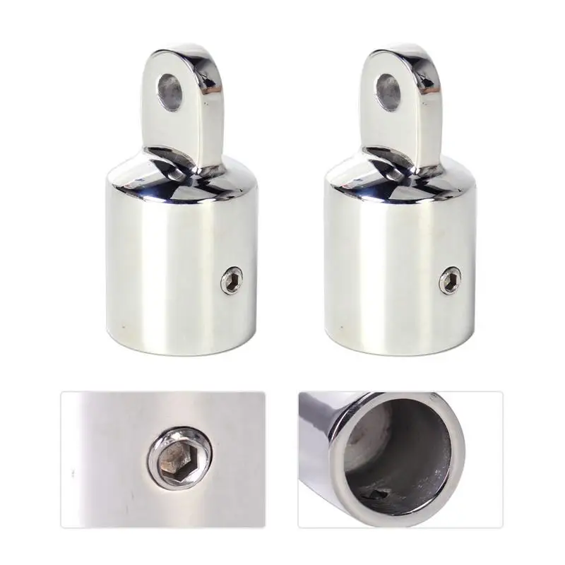 

2Pcs Marine Stainless Steel 316 Bimini Top Eye End Cap Boat Hardware For 0.7/0.8inch Or 1 Inch OD Round Tubes Yacht Rowing Boats