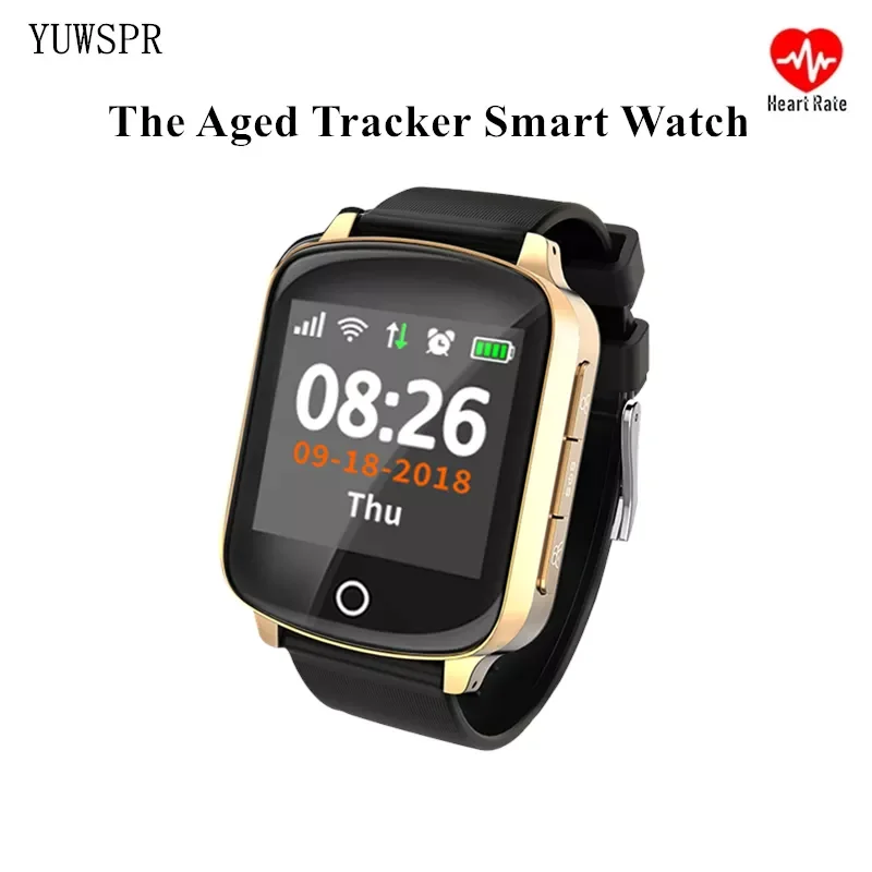 

Elderly Tracker Smart Watches Heart Rate Loud Volume Wifi GPS Location Sedentary Reminder Fall-down Alarm for Old People D200