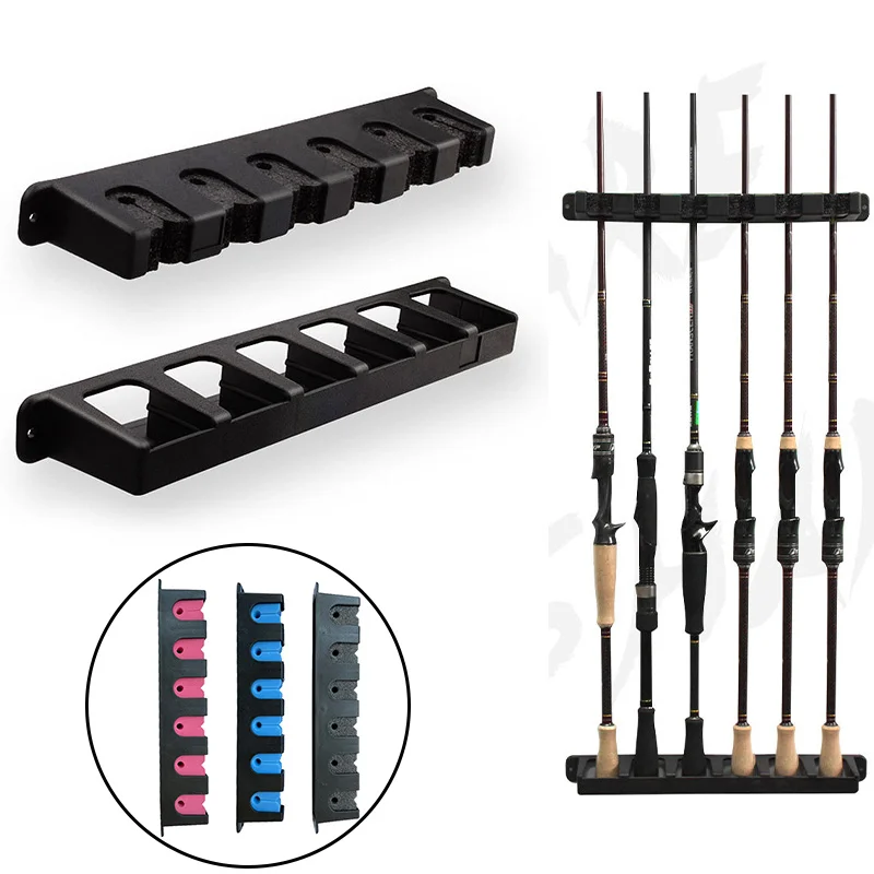 

Держатель для удочки, 6 держателей, настенное крепление, стойка для удочки, выставочная стойка, Фиксированная Рама, вертикальный/горизонтал...