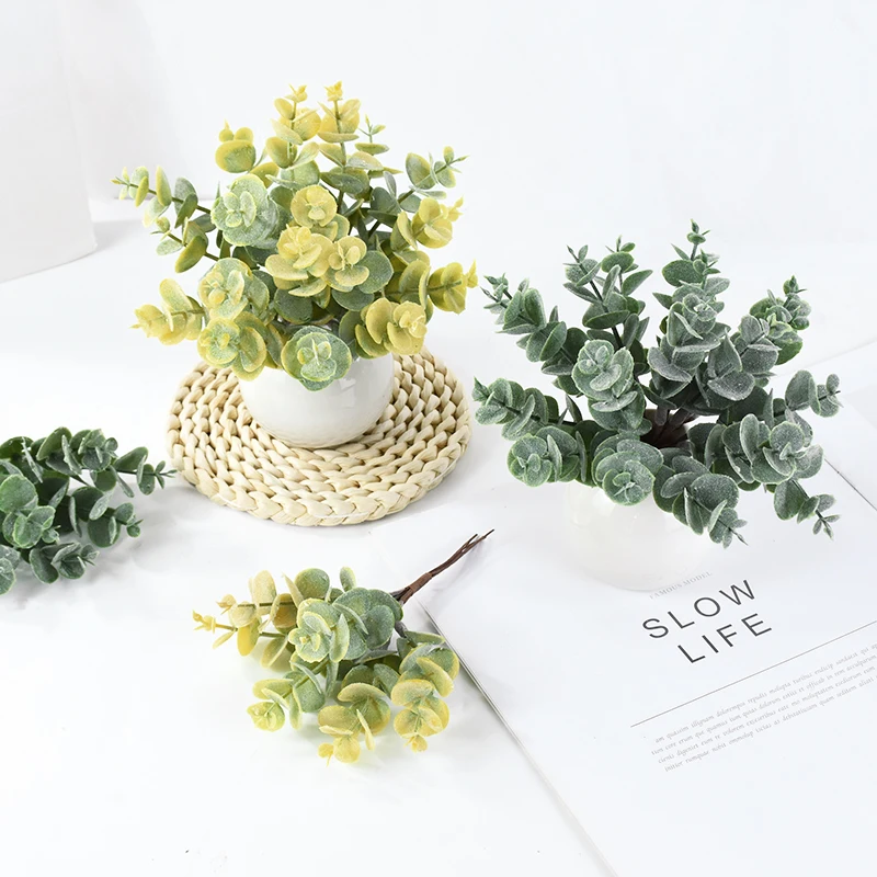 Искусственные Листья Эвкалипта Стебли Ветки Для Фотографии Зеленый Декор