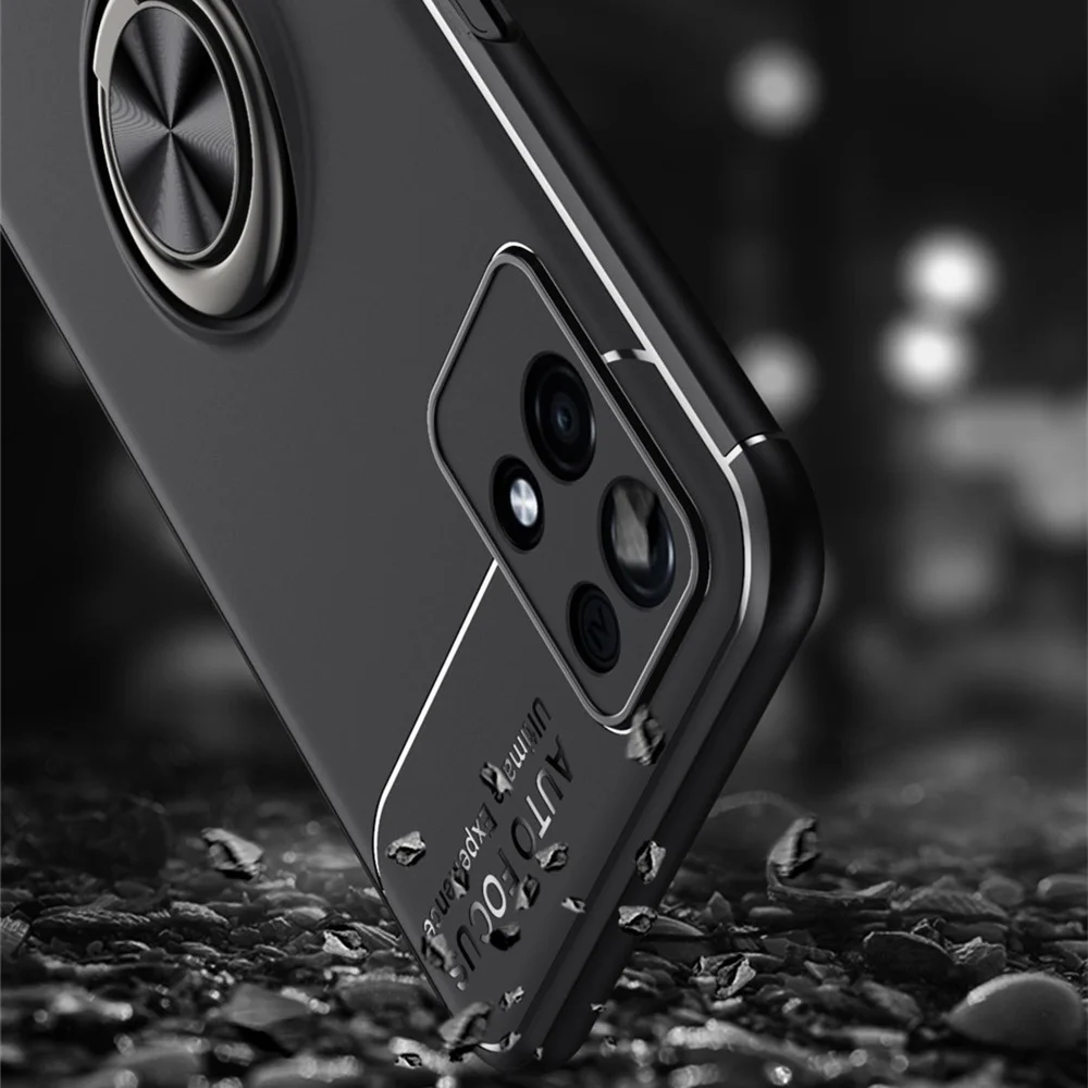 

For Realme 8i Shockproof Phone Case for Realme 8i 8 Pro 8S 5G Soft Silicone Metal Ring Stand Phone cover for Realme 7i Global