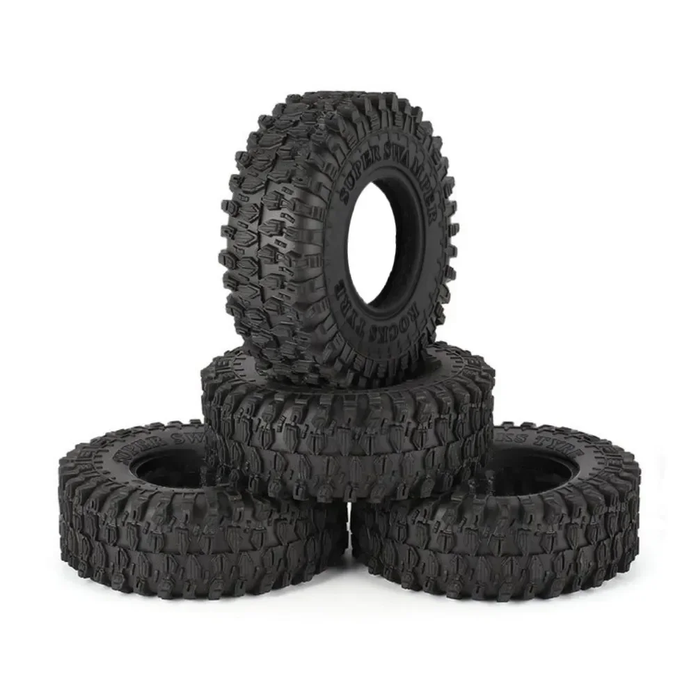 4PCS 52*18mm 1.0" Soft Rubber All Terrain Wheel Tires for 1/24 RC Crawler Car Axial SCX24 90081 AXI00002 Deadbolt