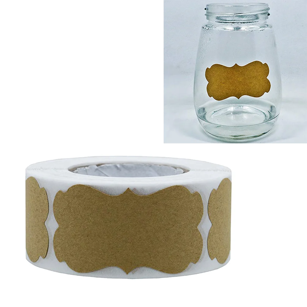 

300 Pcs Kraft Paper Stickers Packaging Sealing Labels Adhesive Stickers Gift Tag Stickers Glass Bottle Labels Mason Jars