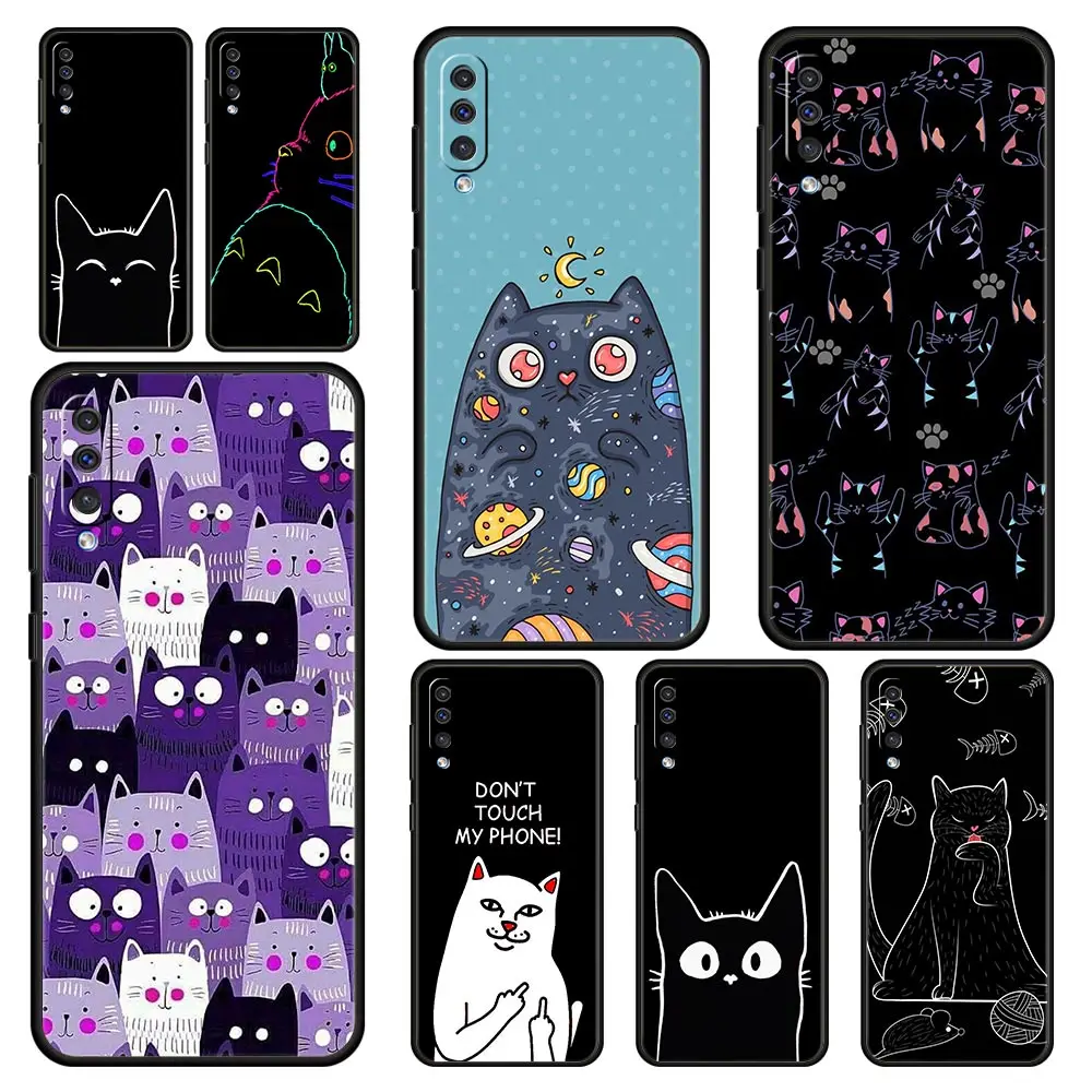 

Fashion Cute Cat Aesthetics Phone Case for Samsung Galaxy A12 A22 A32 A52 A50 A70 A10 A10S A30 A40 A20S A20E A02S A72 5G Cover