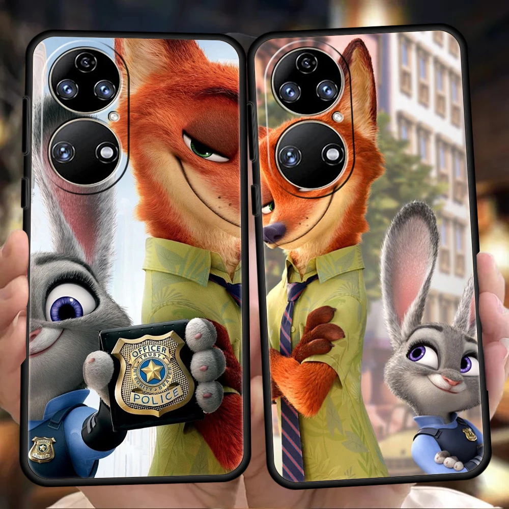 

Zootopia Phone Case for Huawei P20 P30 P50 Pro P20 P30 P40 Lite Y6 Y7 Y9 Y7A Y6P Y9S 2019 P Smart Z 2021 Soft Cover Fundas Coque