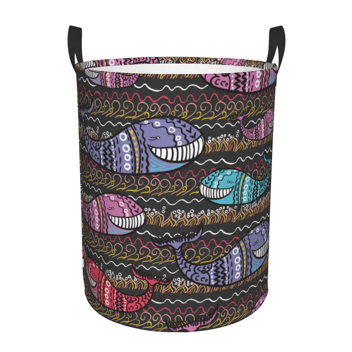 

Dirty Laundry Basket Cute Whales Folding Clothing Storage Bucket Toy Basket Home Waterproof Organizer