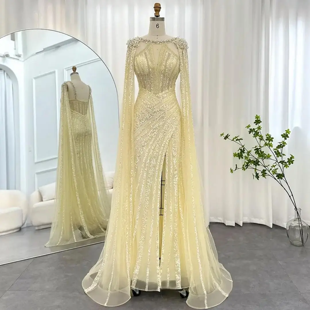 

V Neck Dresses Floor Length Beadings Regular Straps Evening Dresses Saudi Arabia Women's Formal Dress