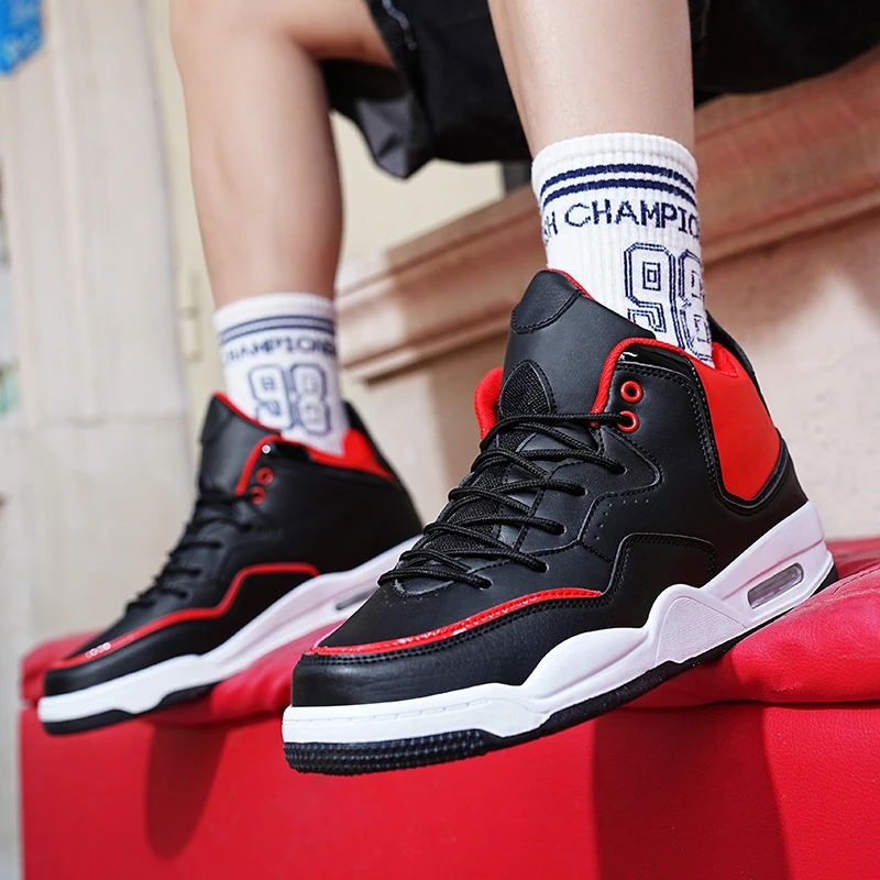 Brand Men Basketball Shoes Air Soft Sneakers Male Sport Shoes Zapatos Hombre Leather Mens Athletic Trainer Boots Man Basket Shoe
