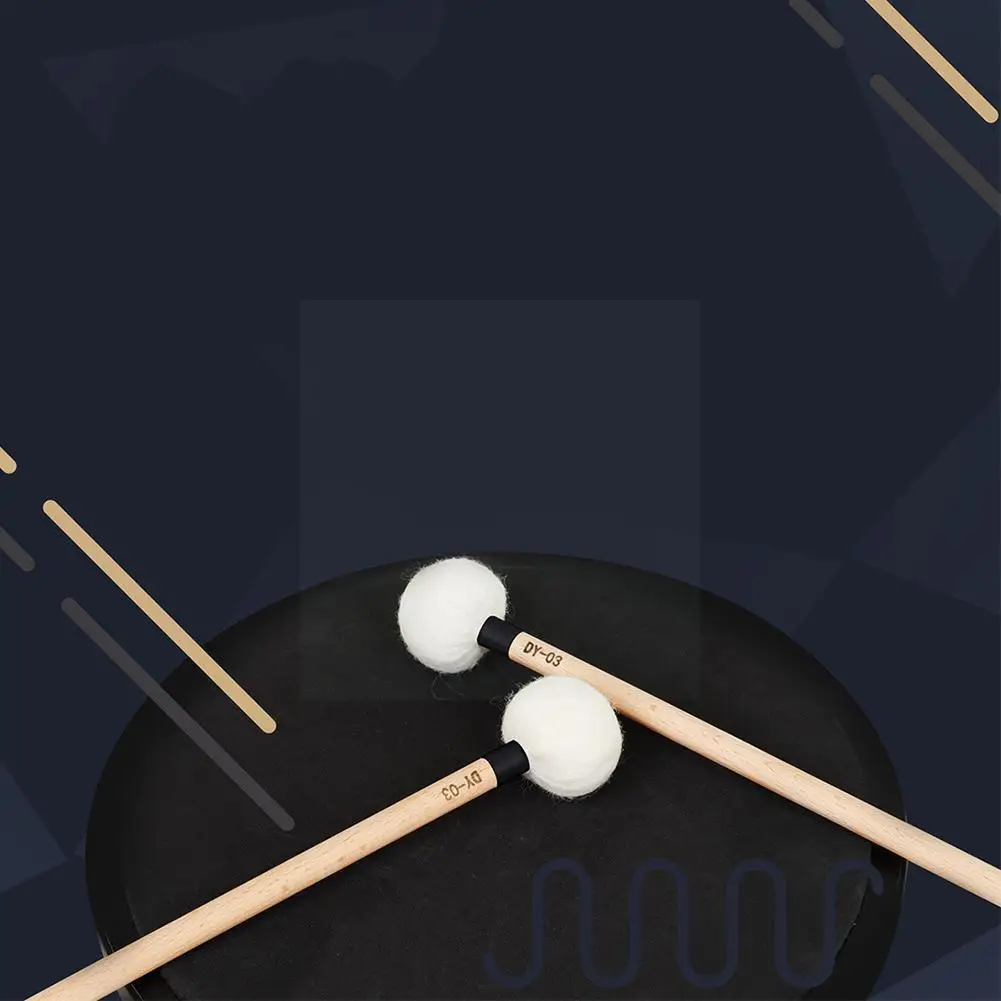 

Деревянные белые фетровые деревянные барабанные палочки, искусственные перкуссионные армейские аксессуары, барабанные палочки, молотки, б...