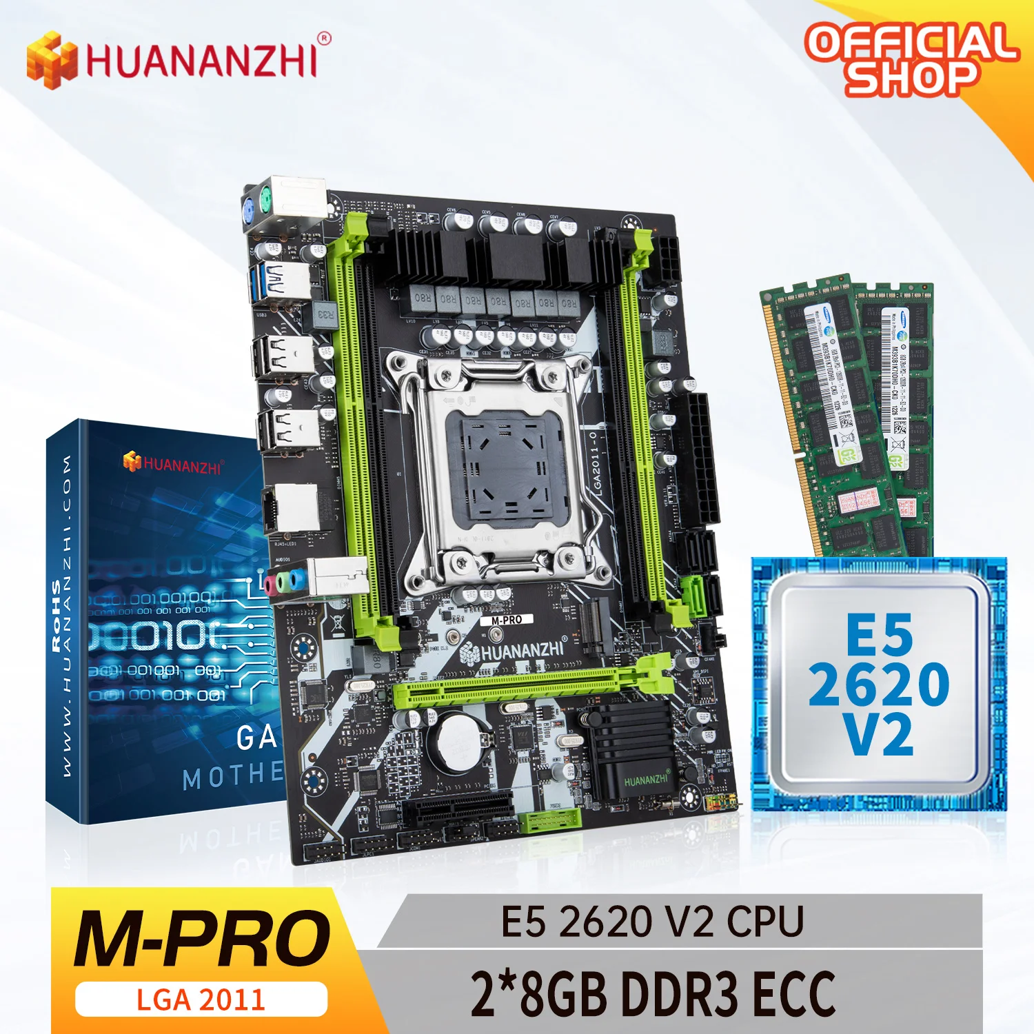HUANANZHI X79 M PRO LGA 2011 XEON X79 Motherboard with Intel E5 2620 V2