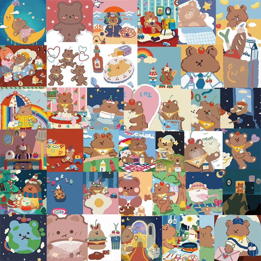

10/30/50PCS Cartoon Gummy Cute Bear Creative Doodle Stickers Refrigerator Skateboard Luggage Laptop Computer Wholesale