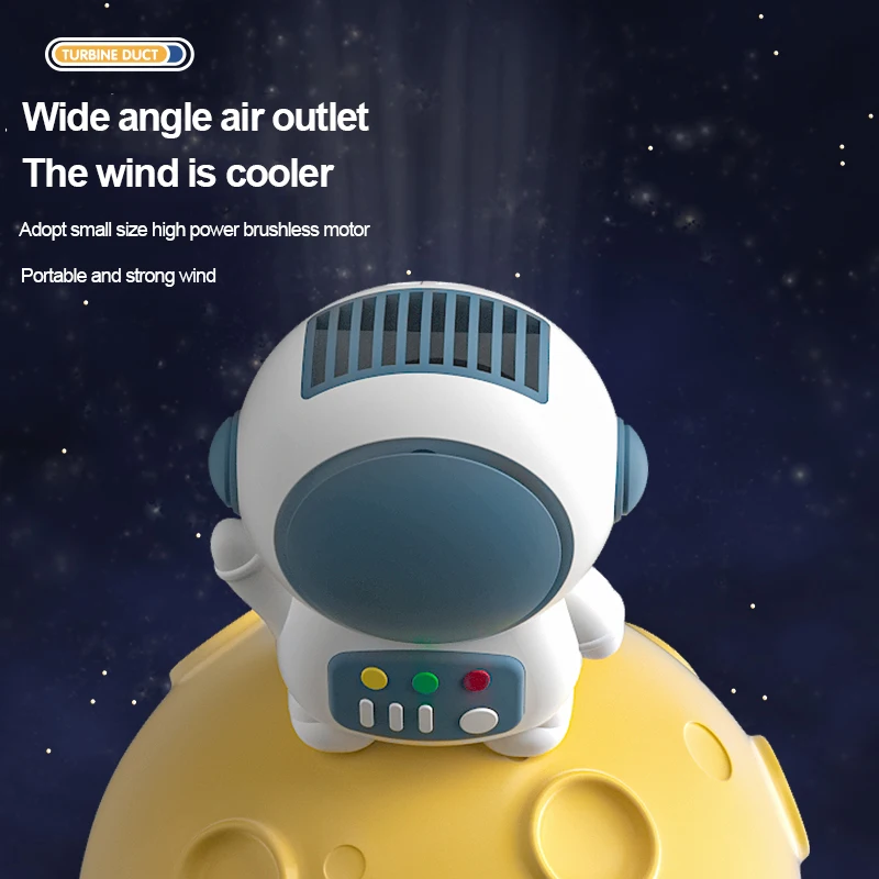 

USB Mini Portable Leafless Fans Summer Student Small Space Travel Fan Charging Rope Key Chain Portable Cute Cartoon Lanyard Fan