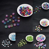 10pcs polymer clay beads for jewelry making diy smiley face bracelet for girls mushroom accessories