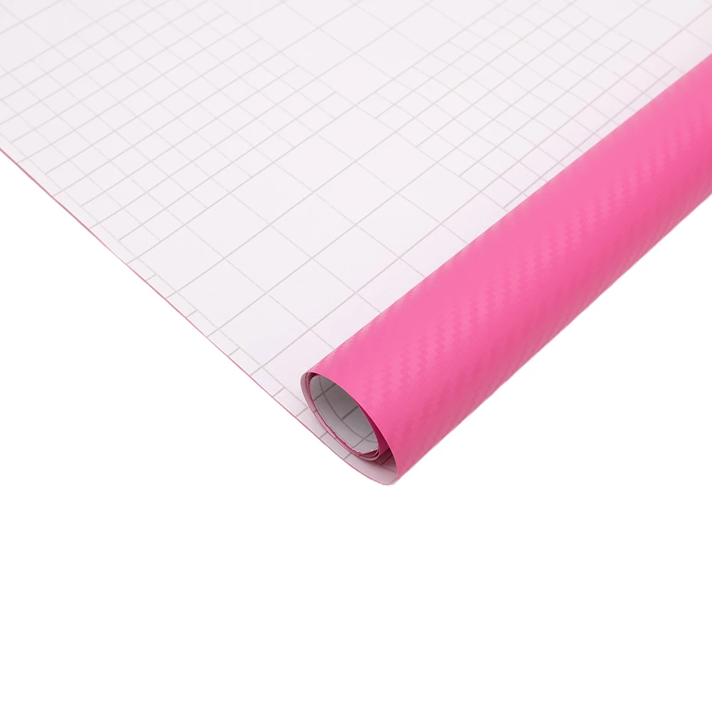 

Car Pink Carbon Fiber Vinyl Wrap Sticker Interior Accessories Panel 50x12Inch Control Instrument Panel Change Decorative Sticker