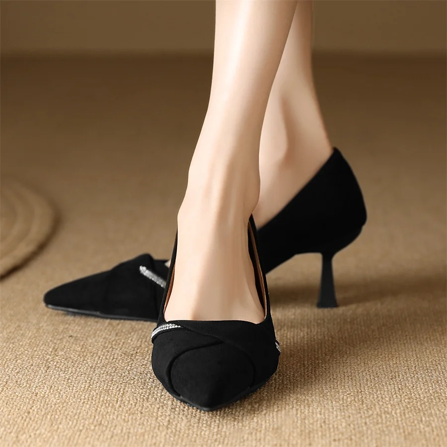 

Fashion High Heels Woman Shoes 2023 Pring Autumn Classic Pumps High Heel Pointed Toe Office Party Female Shoes Sdropshopping