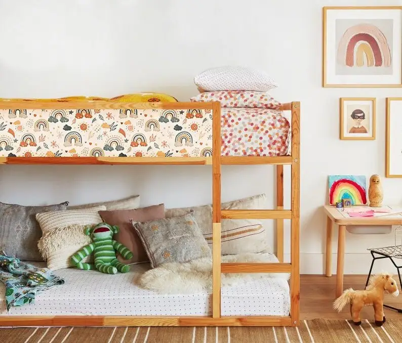 

IKEA KURA BED decals Girls Boho, Kura Bed Stickers Rainbow, Kura Decal for Girls, Kura removable Stickers, Ikea Bunk Bed Decals