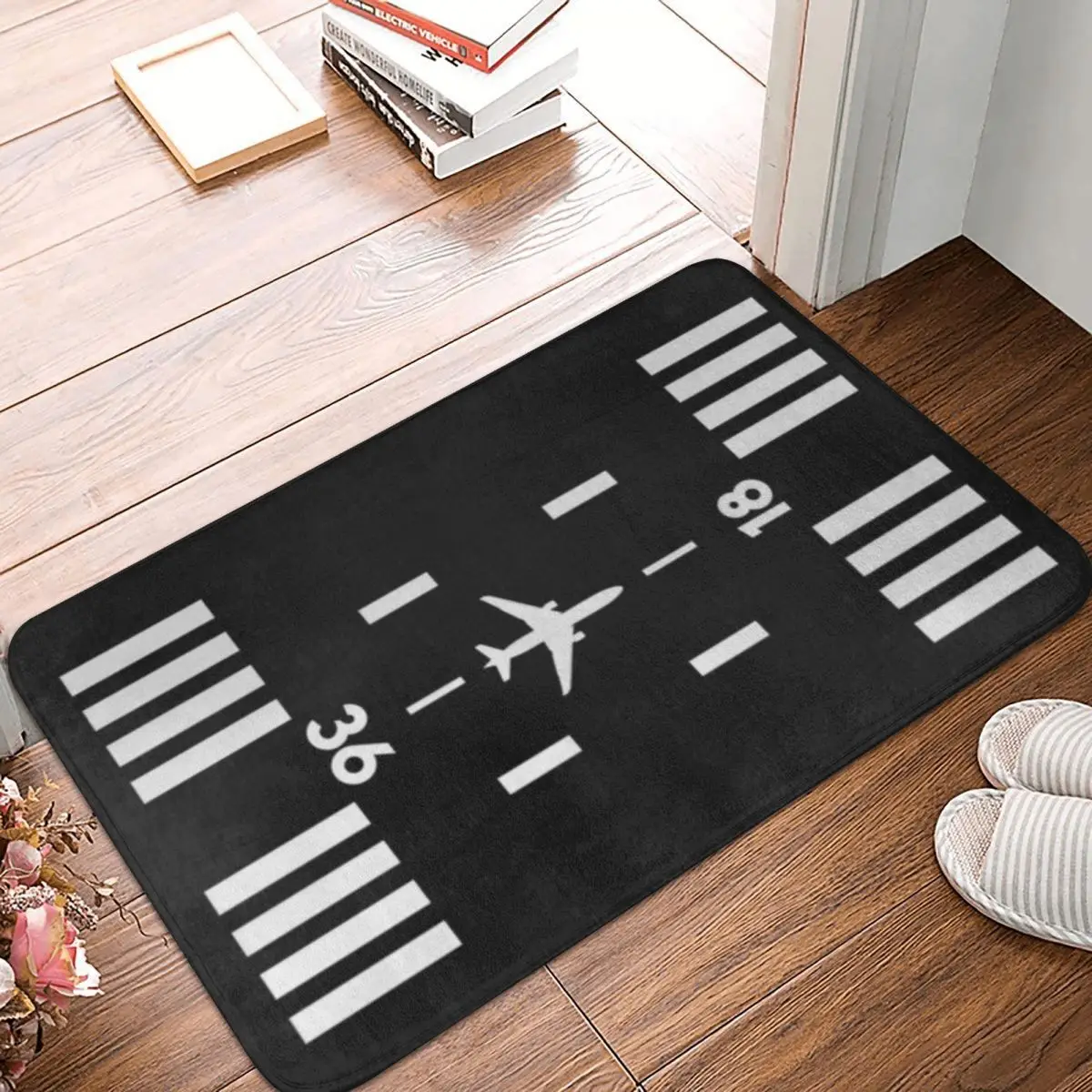 

Arrival Departure Doormat Bathroom Welcome Polyeste Carpet Kitchen Home Hallway Airplane Dustproof Floor Rug Floor Mat Area Rugs