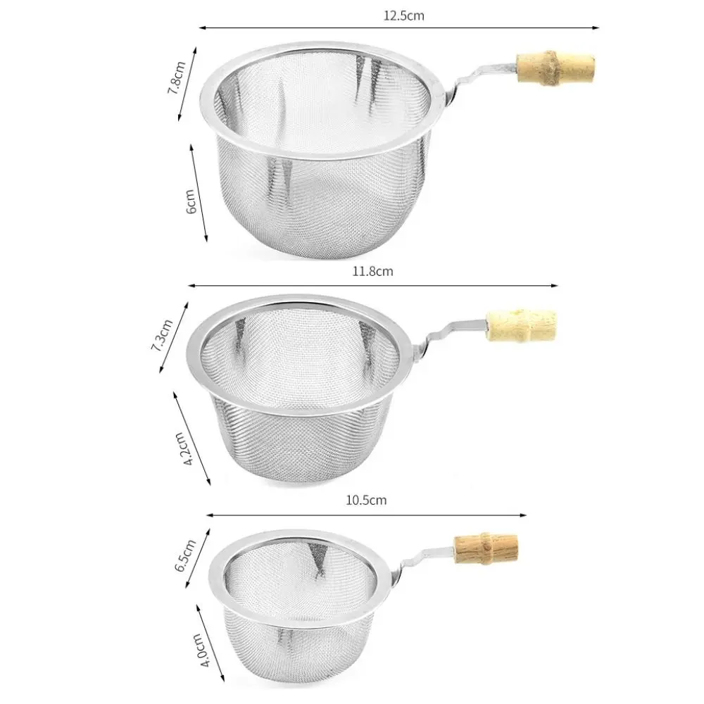 Ситечко для заваривания чая из нержавеющей стали с деревянной ручкой