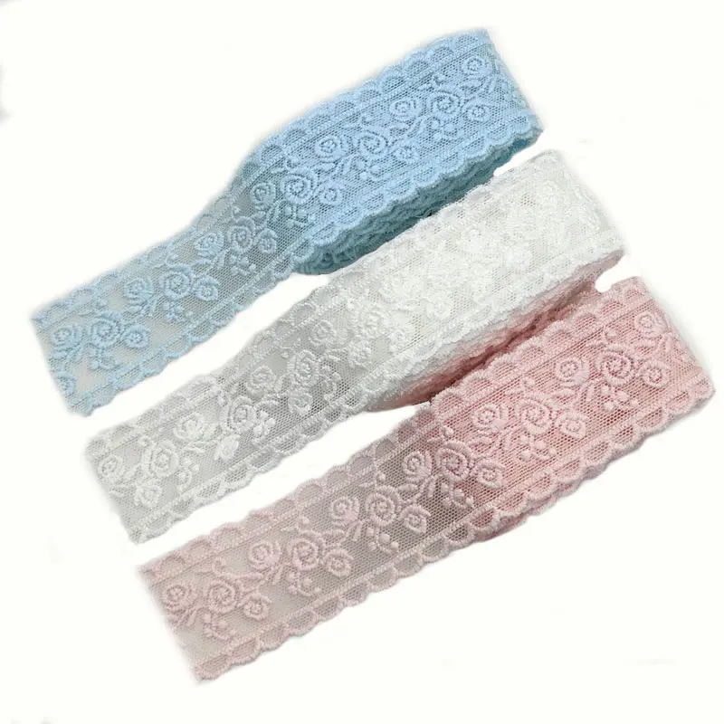 35MM 1Meter 3D Flower Ribbon Craft Lace Fabric Embroidery Handmade Bow Hair Accessories DIY lace For Needlework Race g258 - купить по