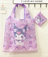 new sanrio shopping bag kuromi melody large capacity foldable portable eco friendly bag to store toys