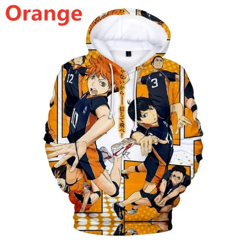 

Толстовки с 3D рисунком для мужчин и женщин, Аниме Haikyuu, волейбольный клуб, свитшоты для пар, Мультяшные худи