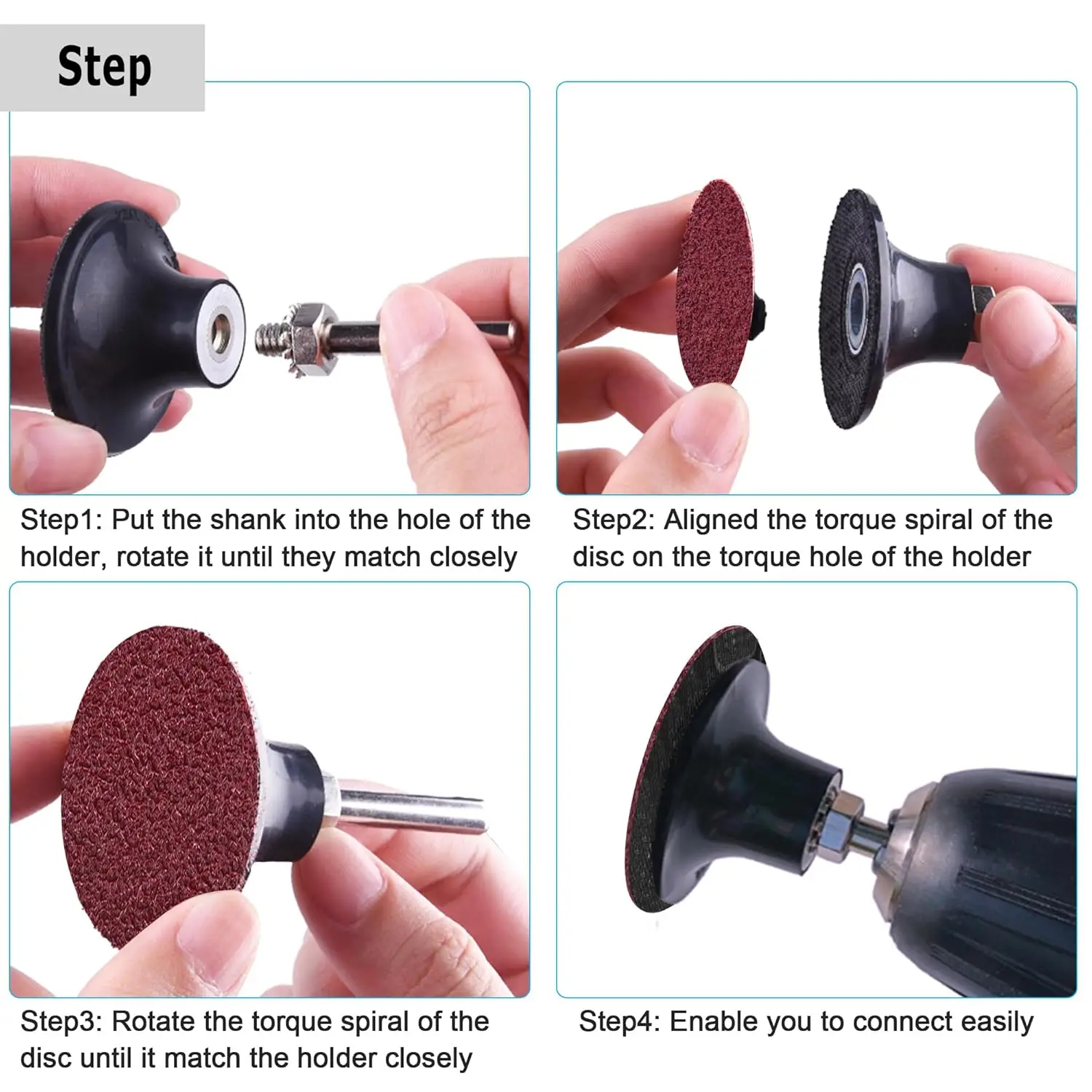 183 шт. 2-дюймовые шлифовальные диски с держателем 1/4 дюйма зернистость 60-240 # для