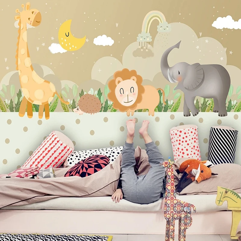 

Custom Photo Wallpaper 3D Cute Cartoon Forest Zoo Baby Room Kids Background Wall Mural Eco-Friendly Home Decor Papel De Parede