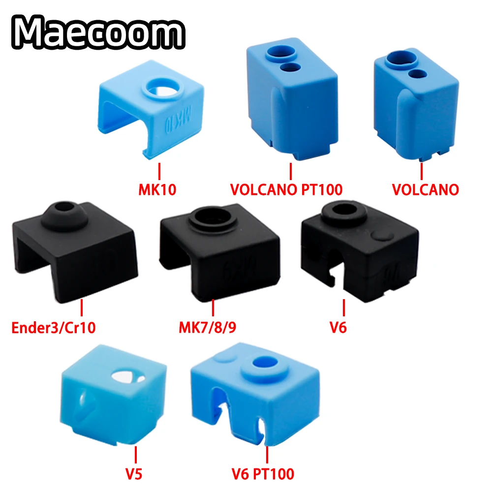 

2pcs 3D Printer Parts Silicone Sock for V6 Volcano MK8/MK9/Ender3/CR10/CR10S Heated Block Warm Keeping Cover
