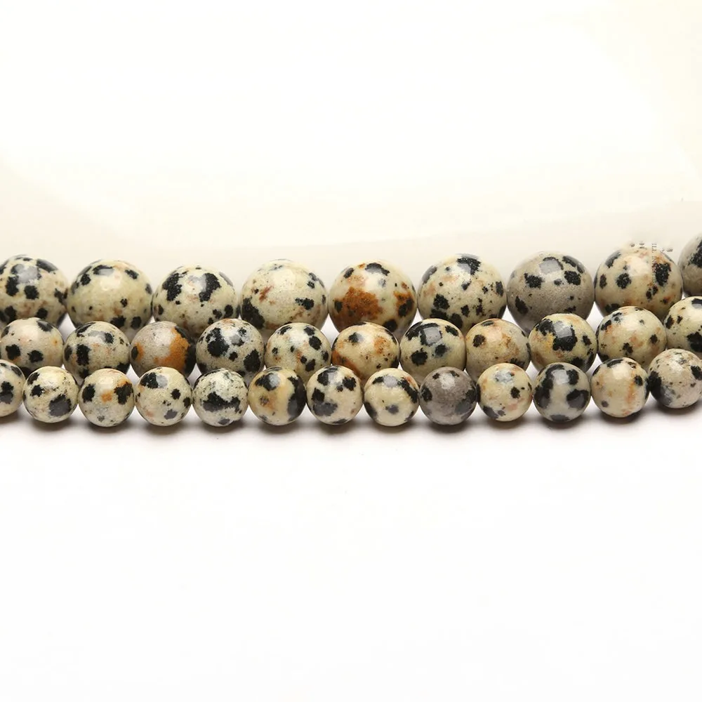 Natural Spotted Stone Round Loose Beads 4 6 8 10MM Pick Size For Jewelry Making diy Bracelet