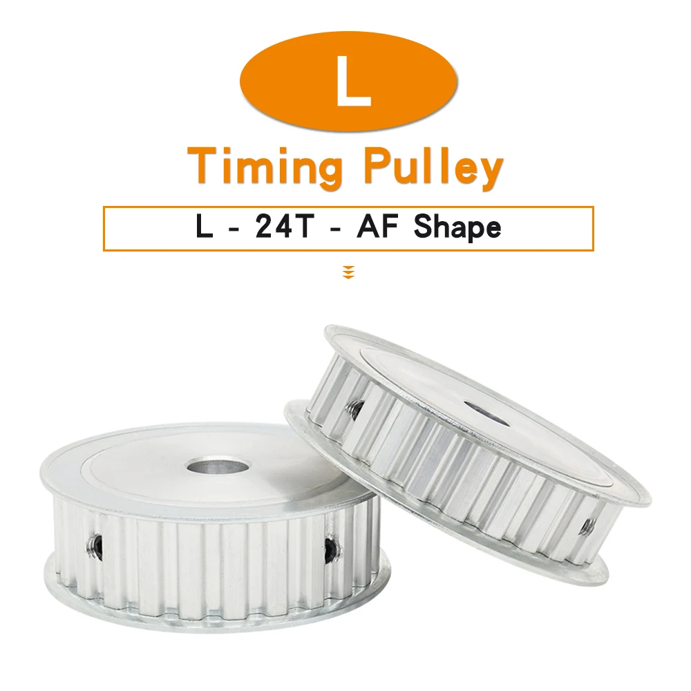 

Pulley Wheel L-24T Inner Bore 8/10/12/14/15/16/17/18/19/20 mm Teeth Pitch 9.525mm Synchronous Pulley AF Shape For L-Rubber Belt