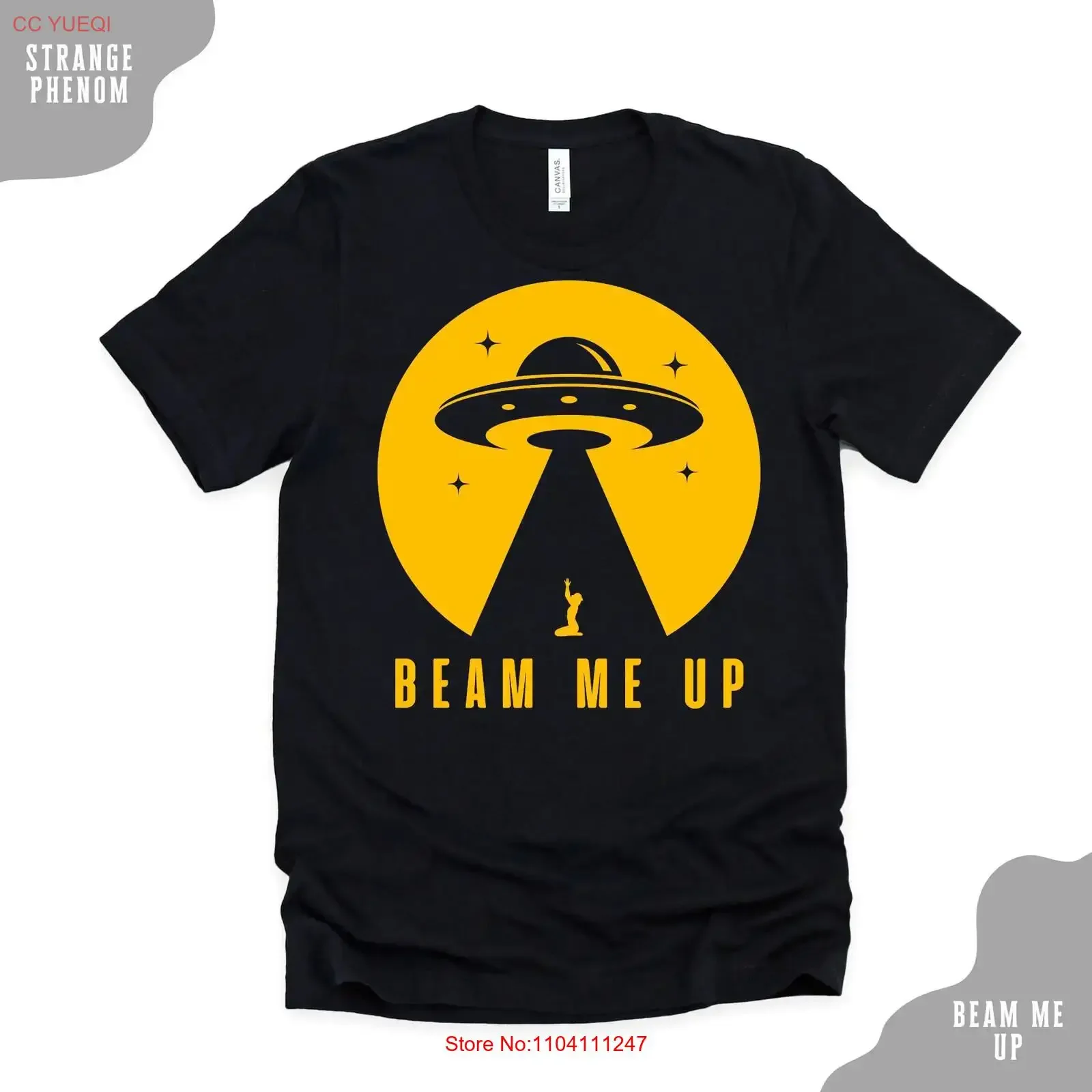 Фото Черная футболка Beam Me Up UFO UAP Alien Grey Experiencer Abduction Paranormal Encounters Fifth Kind Strange s и vintage №1