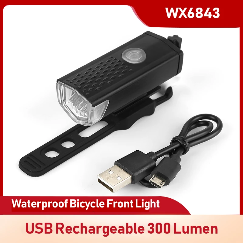 

300 Lumen USB Rechargeable Bicycle Light MTB Road Bike LED Front Light Rear Taillight Waterproof Flashlight Bicycle Warning Lamp