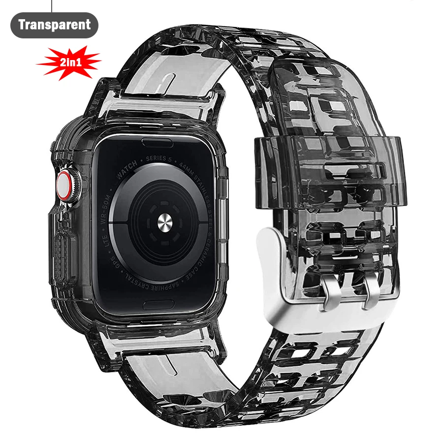 

Ремешок для часов, прозрачный для Apple Watch Series 8 7 44 мм 40 мм 45 мм 41 мм 38/42 мм