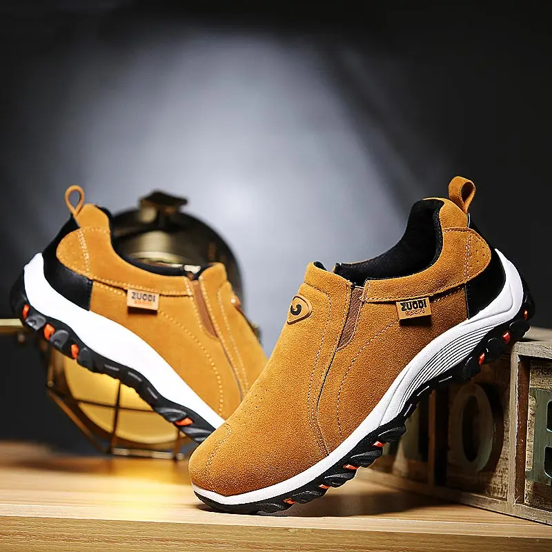 

Plus Size Slip-ons Non-slip Running Shoes Men Sport Shoes Men's Sneakers Children's Sports Shoes Orange PU Leather Flat GME-2625