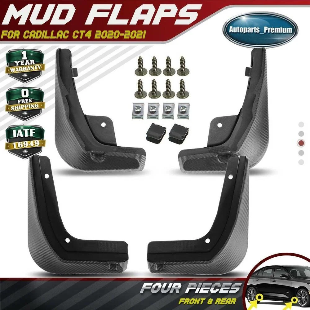

4pcs Mud Flaps Splash Guards Mudguards for Cadillac CT4 2020 2021 Front & Rear