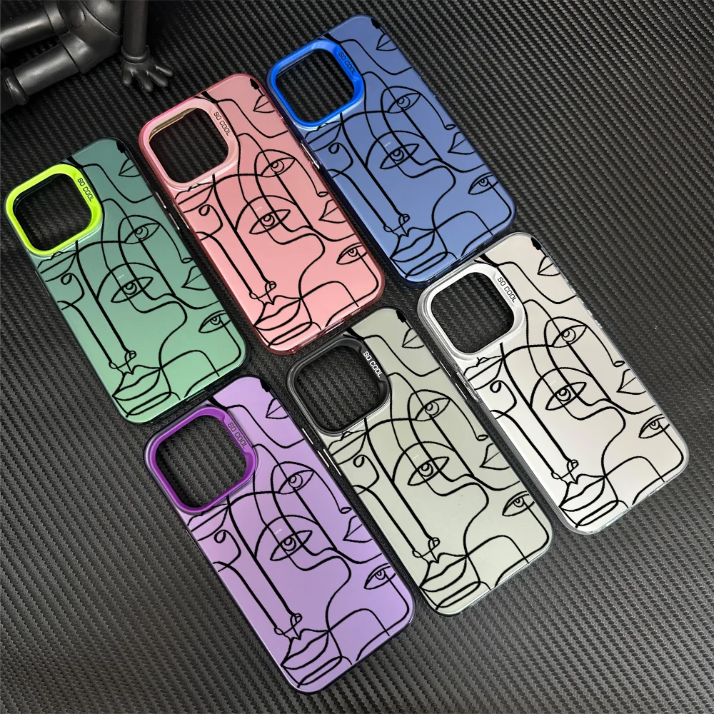 Чехол для iPhone 12 11 13 14 15 16 Max Pro Plus Laser IMD