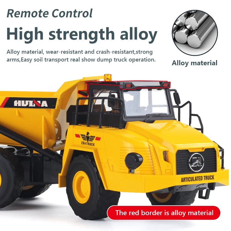 Самосвал Huina 1553 1/24 RC из сплава электрический трактор 2 4 ГГц 9CH модель
