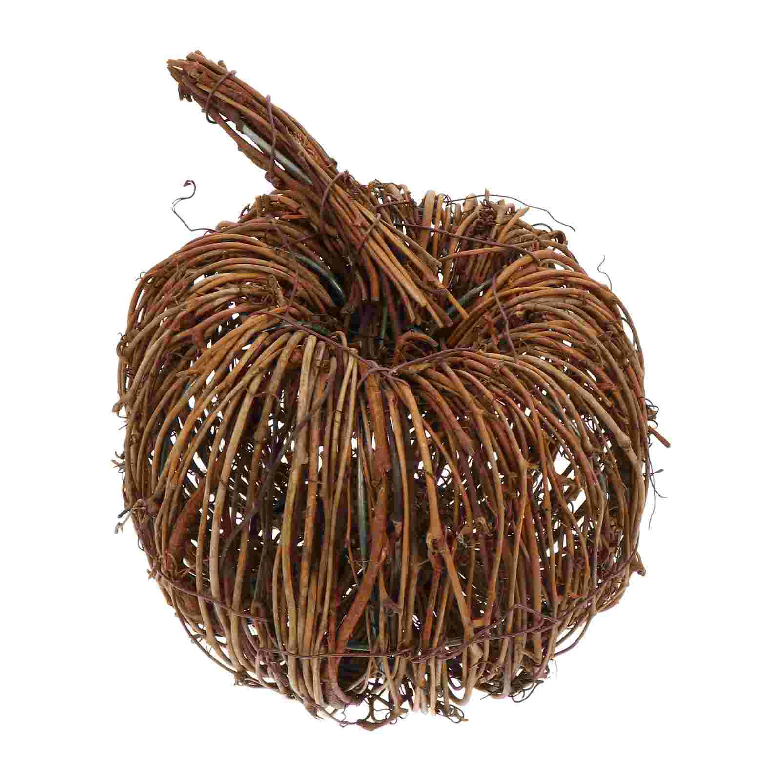 

Halloween Decoration Simulated Rattan Woven Pumpkin Party Supply Decorations Iron Wire Baby