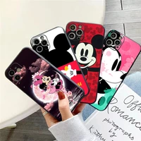 disney mickey mouse lovely phone case for iphone 11 13 12 pro max 12 13 mini x xs xr max 5 6 6s 7 8 plus back black funda