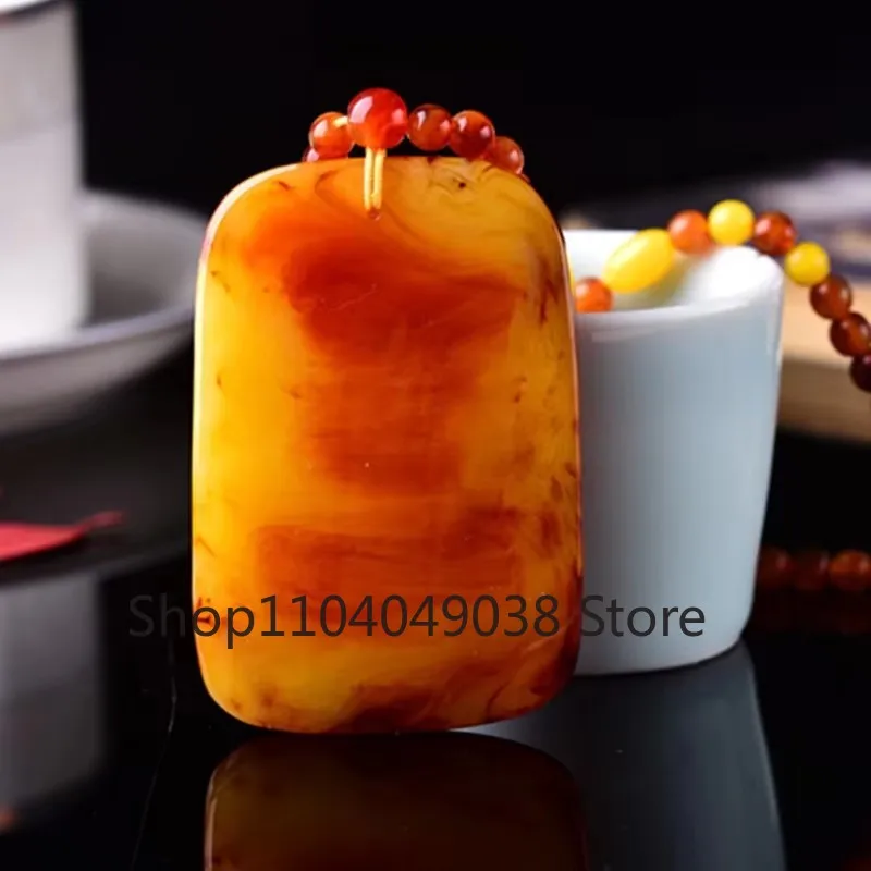 Ожерелье из натурального янтарного куриного масла изысканное модное колье с