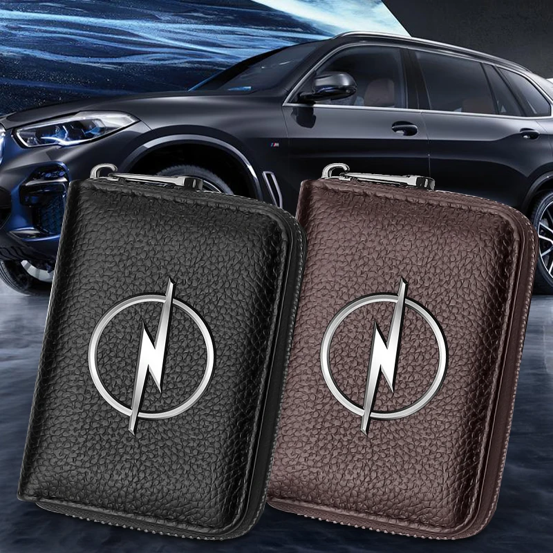 

Wallet Leather Zipper Organizer Pouch Car With Logo For Opel Car Astra H J G K Insignia Corsa D Vectra C Zafira B