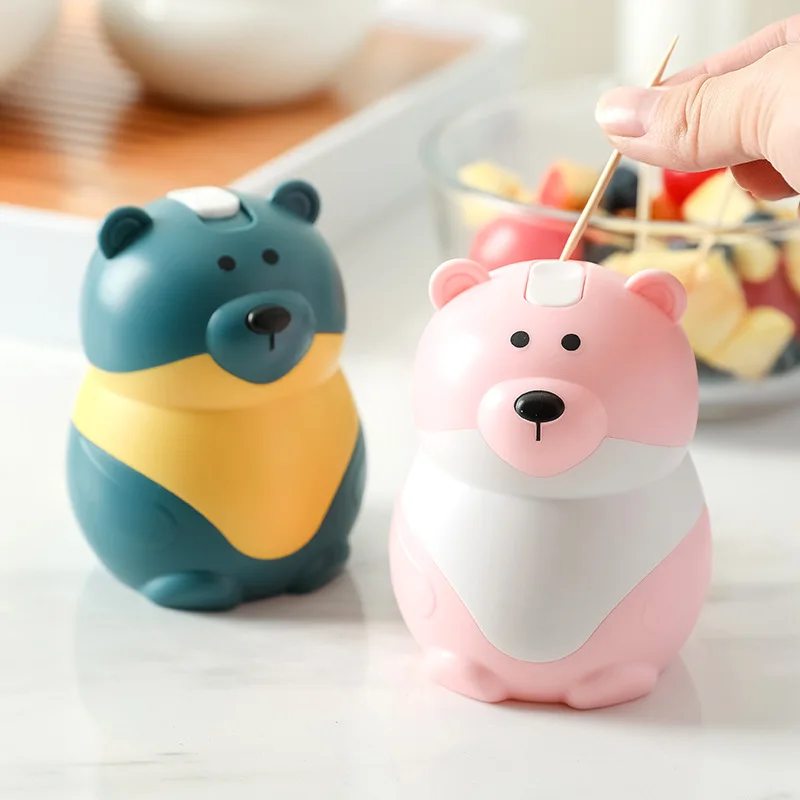 

Cute Cartoon Design Toothpick Holder Dustproof Toothpick Cartridge Creative Home Plastic Toothpick Box Toothpick Bucket ZB709